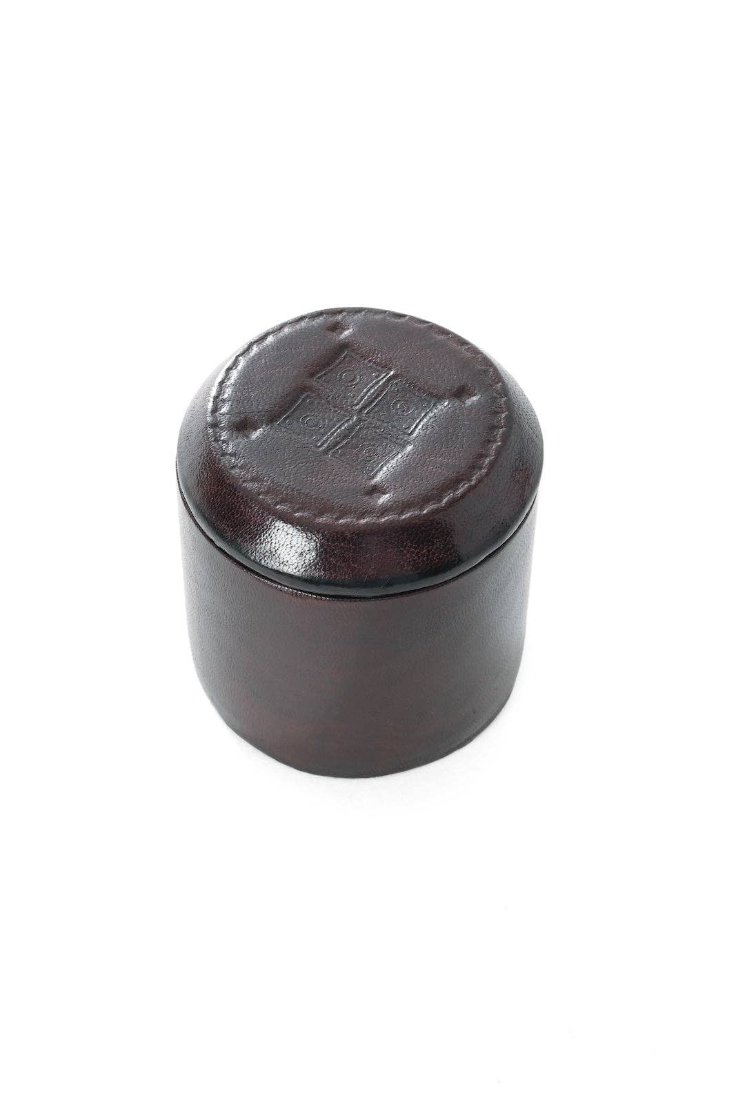 Brown Stamped Leather Ring Box-Swahili | AFRICAN MODERN