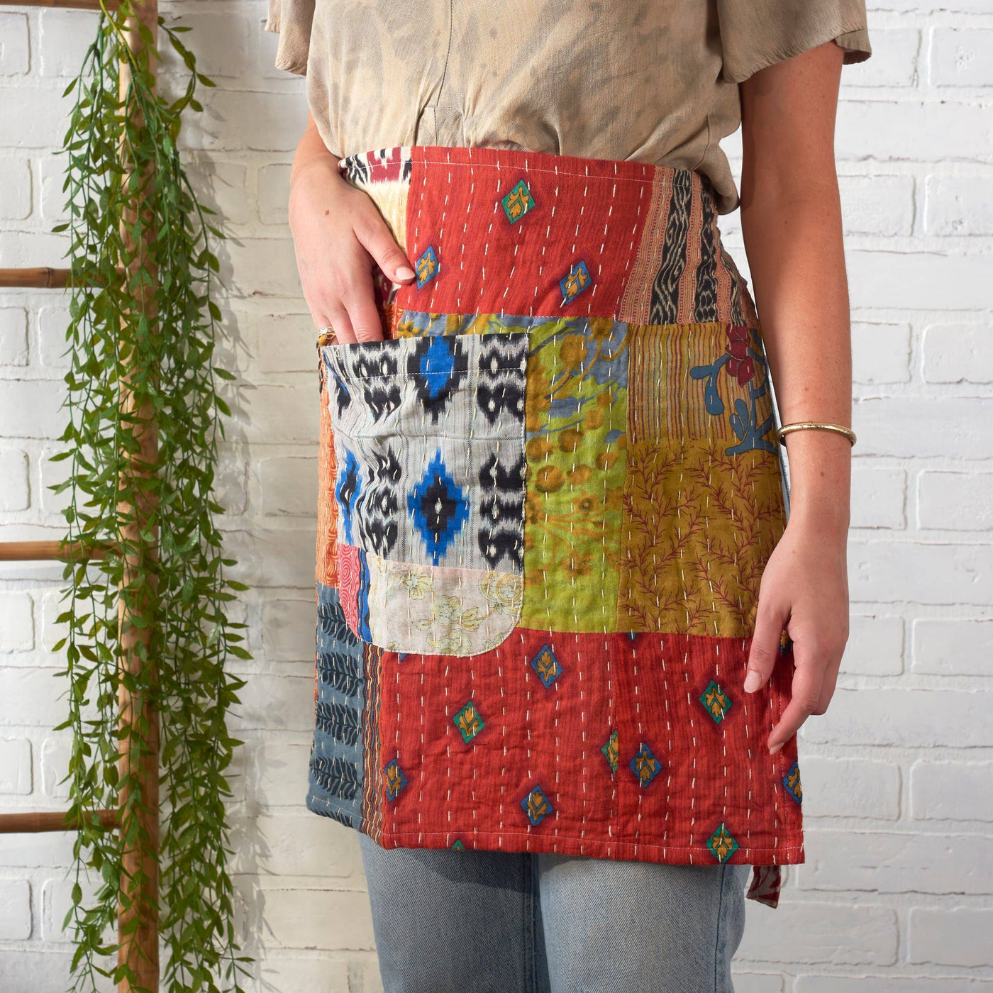 Kantha Skirt Apron-Primitives by Kathy