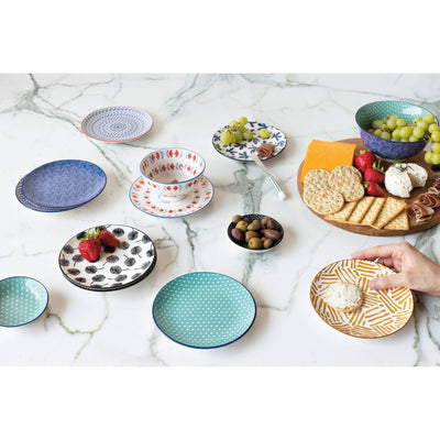 Ochre Lines Stamped Appetizer Plate 6 inch-Now Designs by Danica