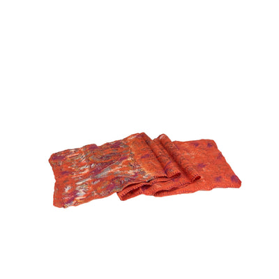 Brown, Red, Pink Spots Merino Wool Felt Vintage Scarf-Feltiful