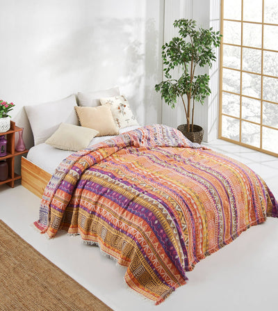 Kikoya - Boho Bedspread Turkish Cotton Summer Blankets Throw Bohemian