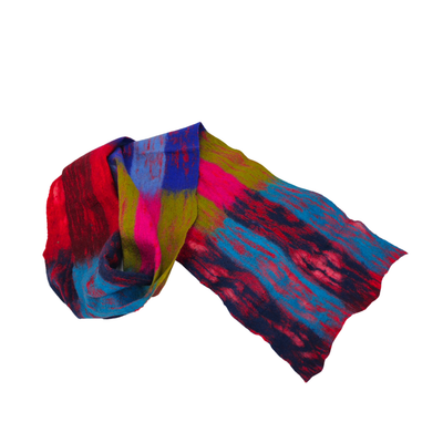 Colorful Merino Wool Felt Scarf-Feltiful