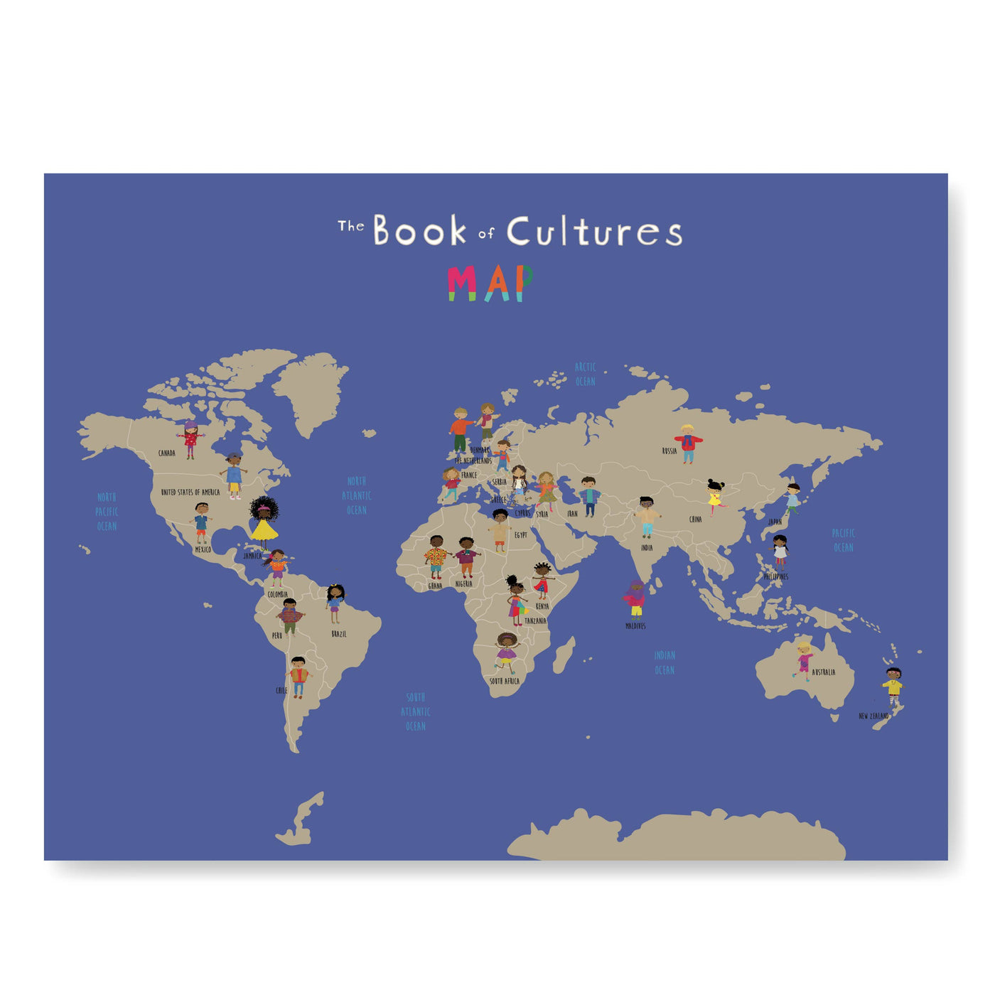 The Book of Cultures with Stickers & Map Multicultural Book-Worldwide Buddies -