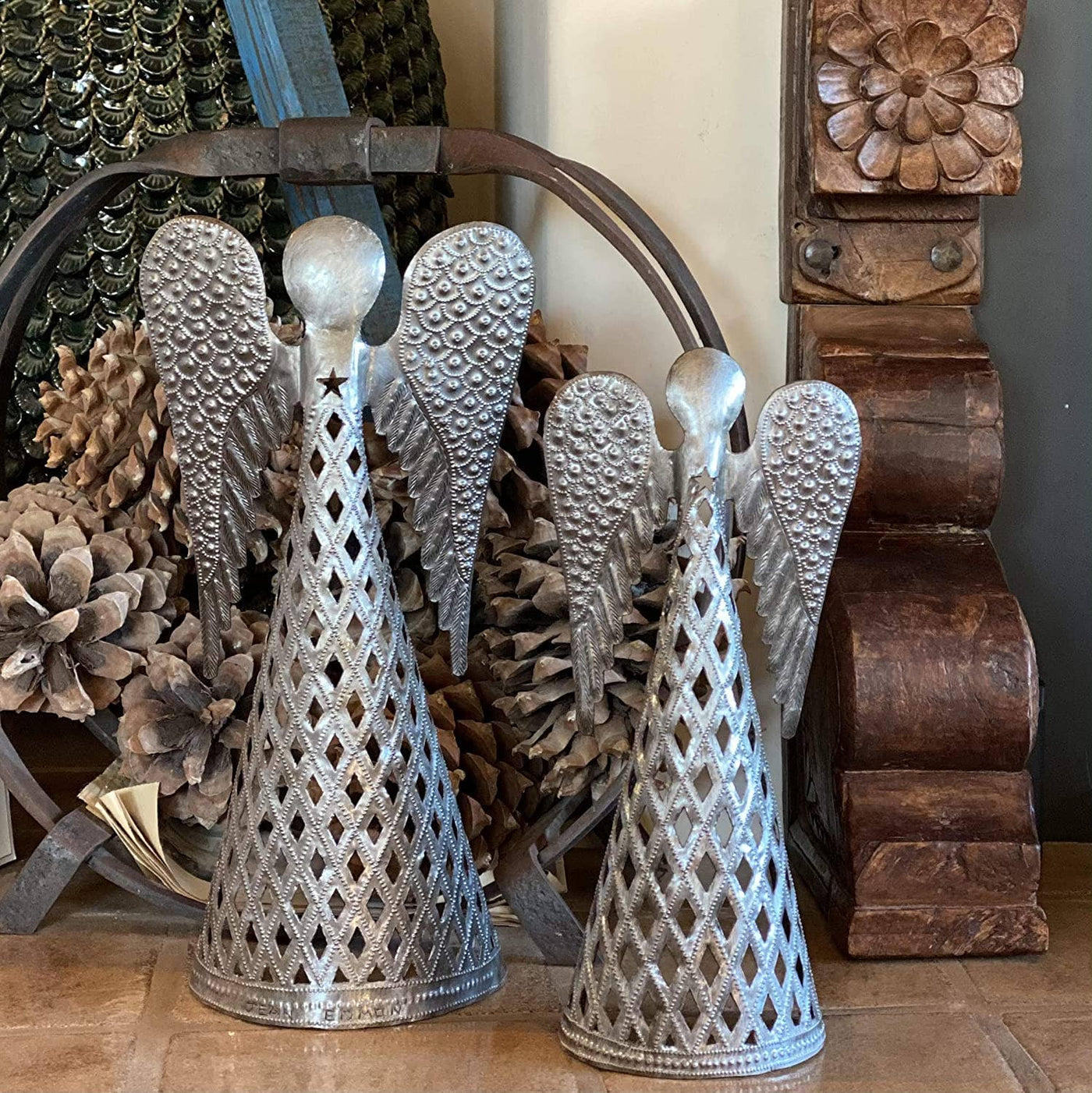 Haiti Fair Trade~ It's Cactus - Angel with Star, Christmas Angels, Table Top, 13" and 15"