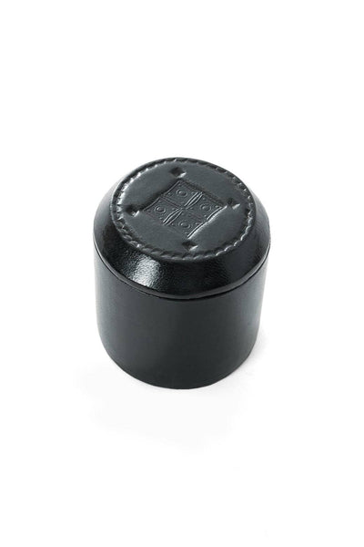 Black Stamped Leather Ring Box-Swahili | AFRICAN MODERN