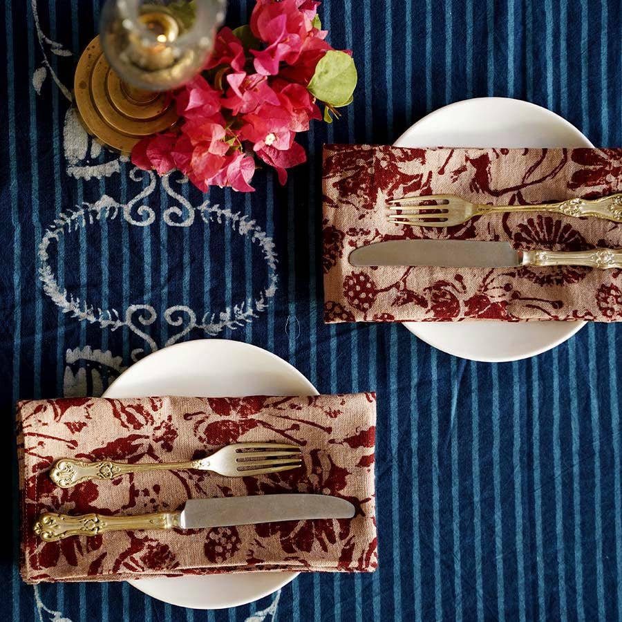 Bloom Cotton Napkins (Set of 4)-Ichcha