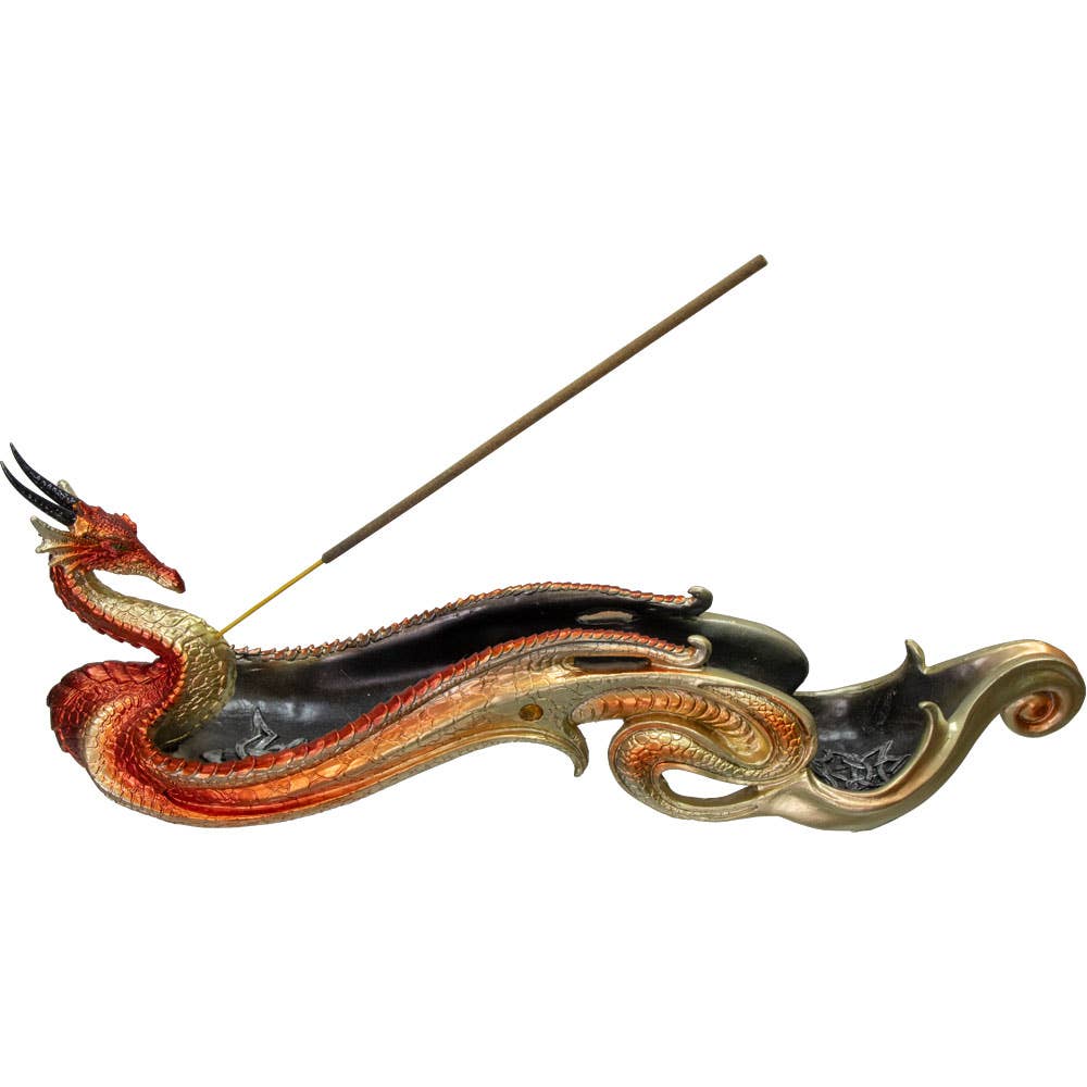 Kheops International - Polyresin Incense Holder Celtic Dragon Boat - Orange (Each)