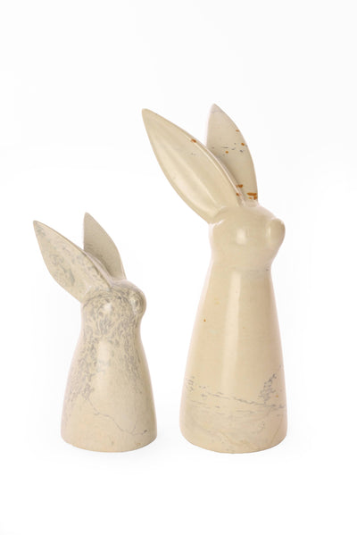 Swahili | AFRICAN MODERN - Natural Soapstone Pair of Big Ear Bunnies