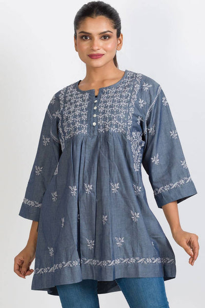 Sevya Handmade - Tarika Silver Chambray Tunic