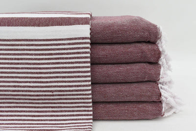 Basic Layers -Monaco Burgundy Turkish Towel