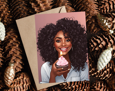 Cupcake Woman Greeting Card-Self Care Tribe