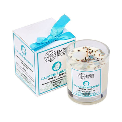 Calming Paradise Crystal Candle by Earth's Elements Wellness