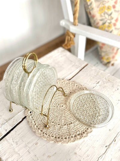 Made Market Co. - Glass Coasters Metal Caddy Set MCM