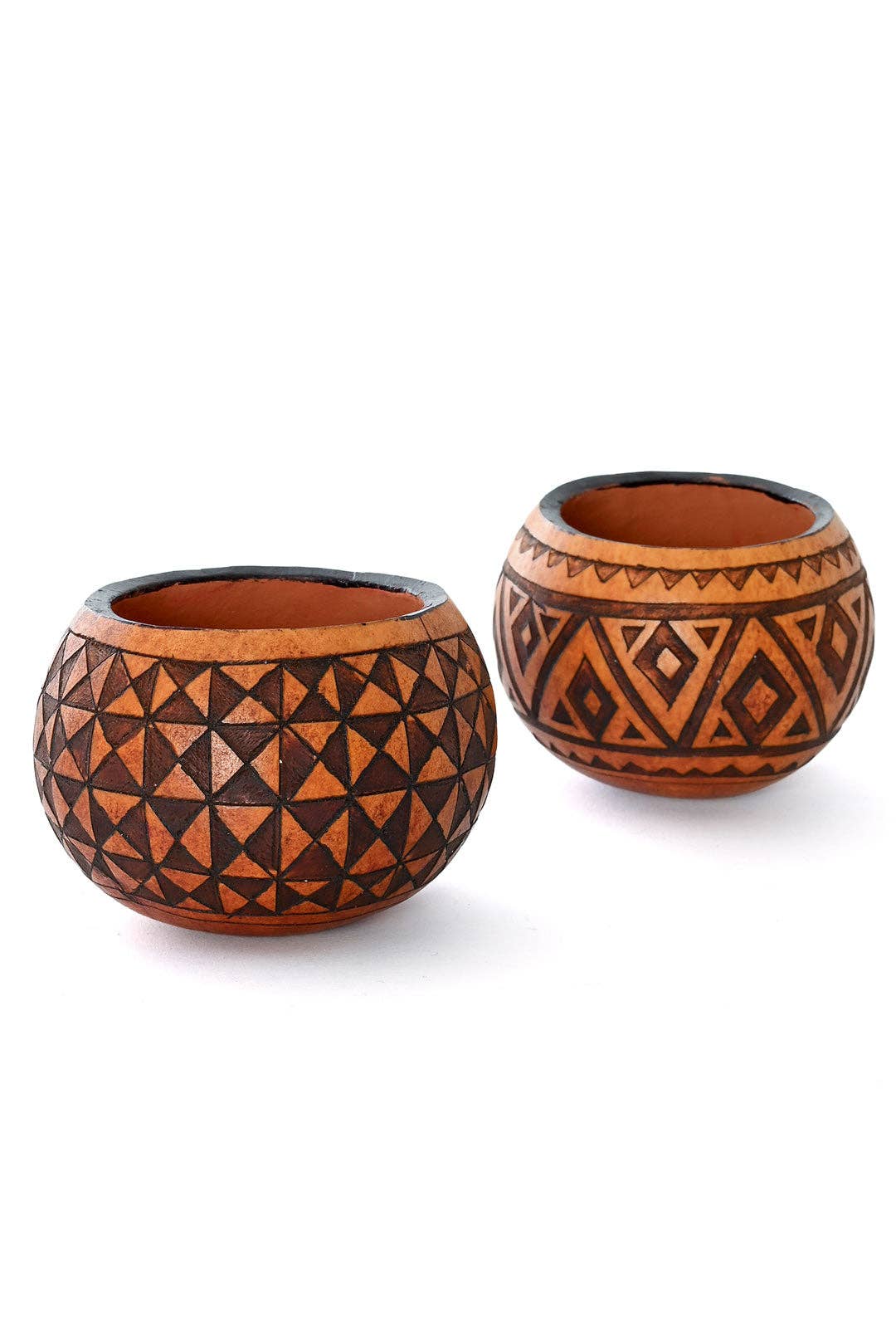 Small Geometric Etch Calabash Storage Bowl - Assorted Designs-Swahili | AFRICAN MODERN