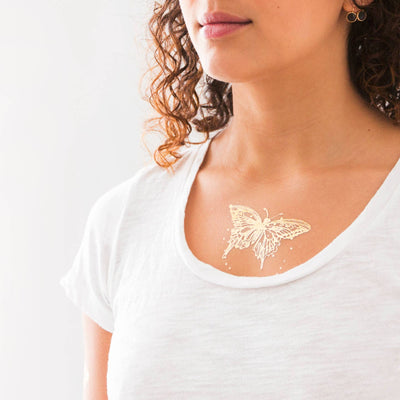 Tattly - Flit (Gold) Tattoo Pair