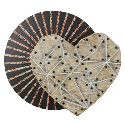 Morris Heart Wall Art, Wood-HomArt