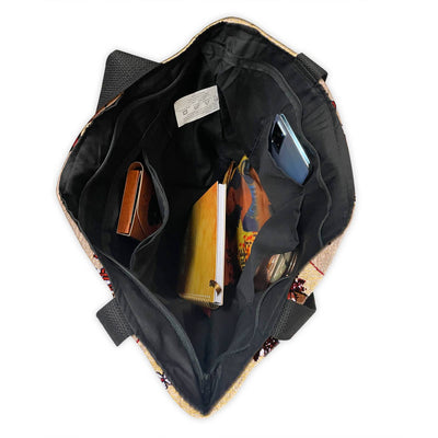 Woven Tote Bags-GBaby & Poncho Brown-Shades Of Color