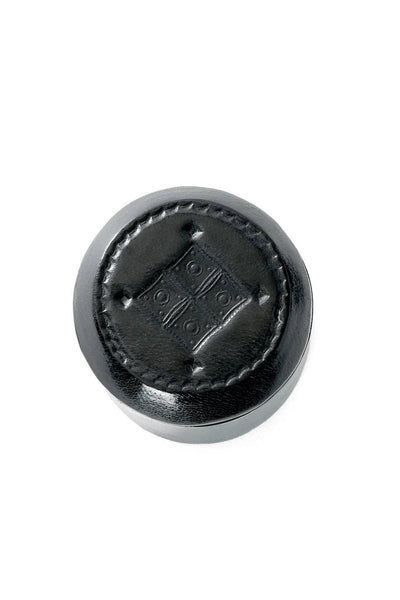 Black Stamped Leather Ring Box-Swahili | AFRICAN MODERN