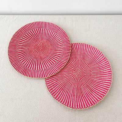 14" African Woven Placemats Set of 2 (OOAK)-Amsha