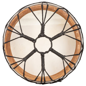LARGE CEREMONIAL DRUM WITH DRUMSTICK
