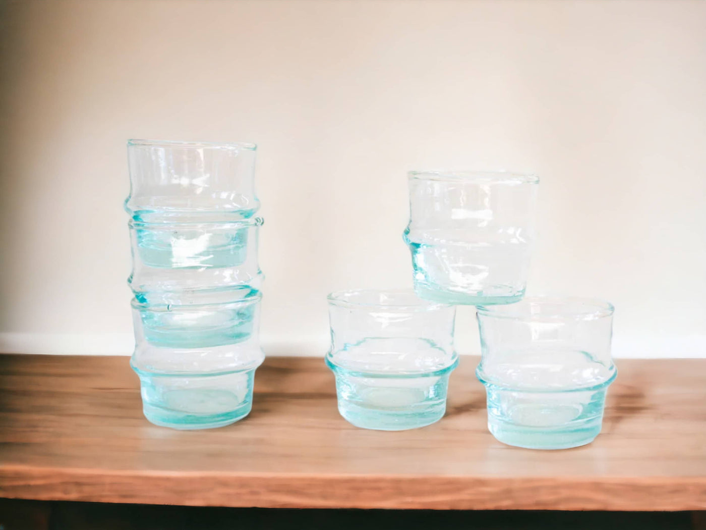 Hand-blown Glasses, Set of 6  Glasses, Recycled Tumbler-Moroccantastics