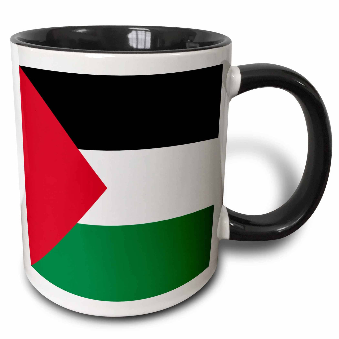 Flag of Palestine -11oz Two-Tone Black Mug-3dRose