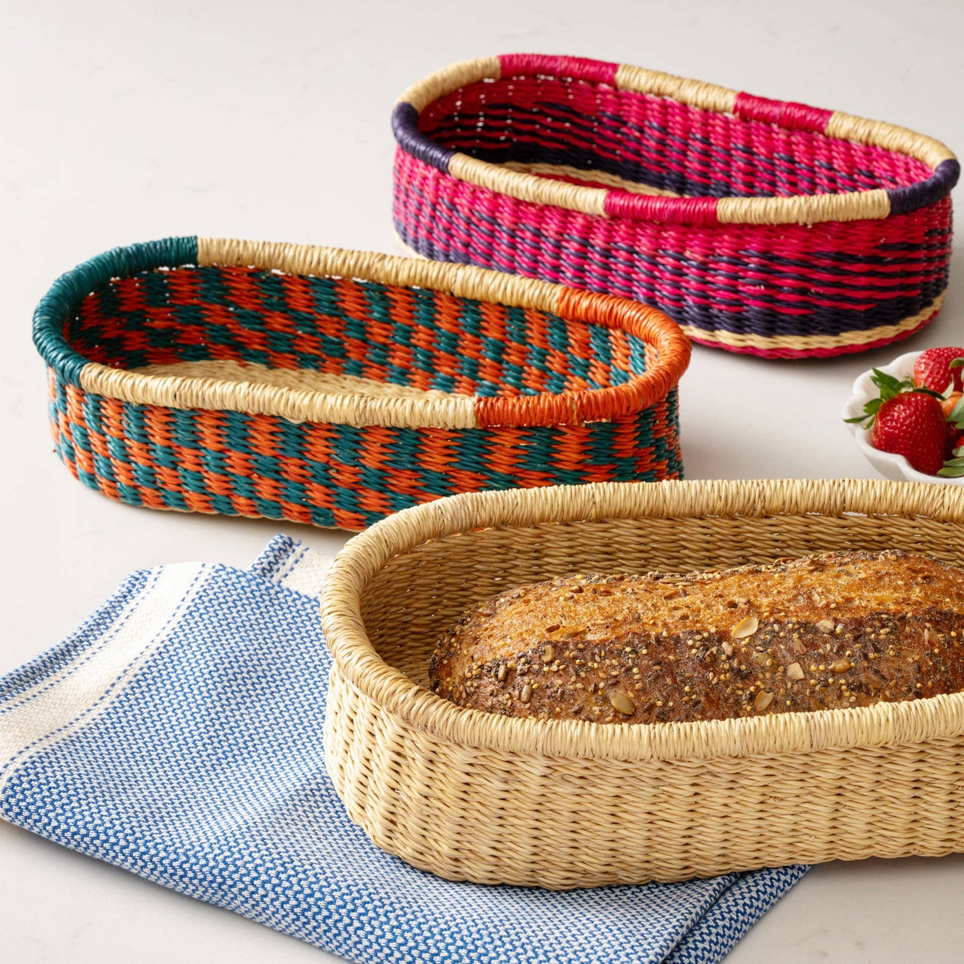 Ghana Breaking Bread Basket - Natural-Ten Thousand Villages