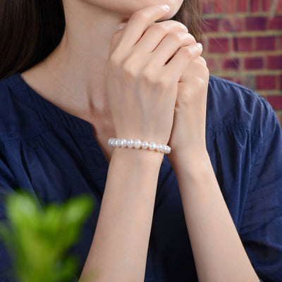 7-8MM Pearl Stretch Bracelet-IST Jewelry