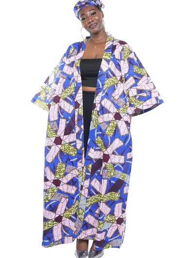 Ankara Long Kimono Jacket