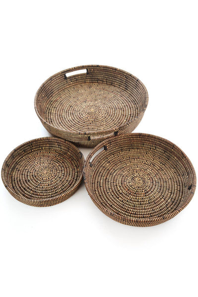 Swahili | AFRICAN MODERN - Set of Three Black Nesting Trays