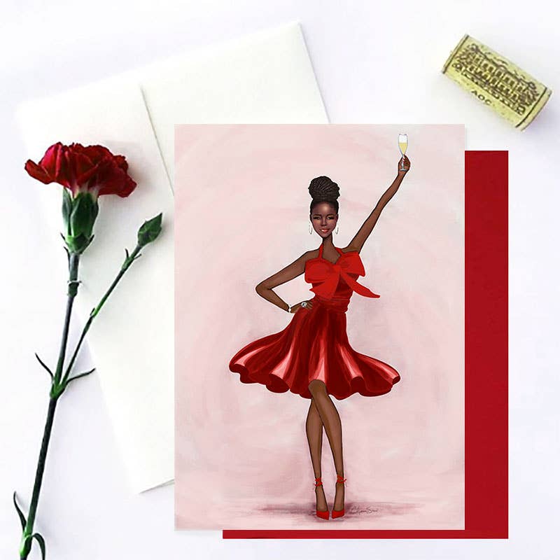 Cheers to You Greeting Card-Beyoutifully Brown®