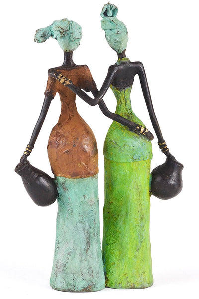 By Your Side Burkina Bronze Sculpture-Swahili African Modern