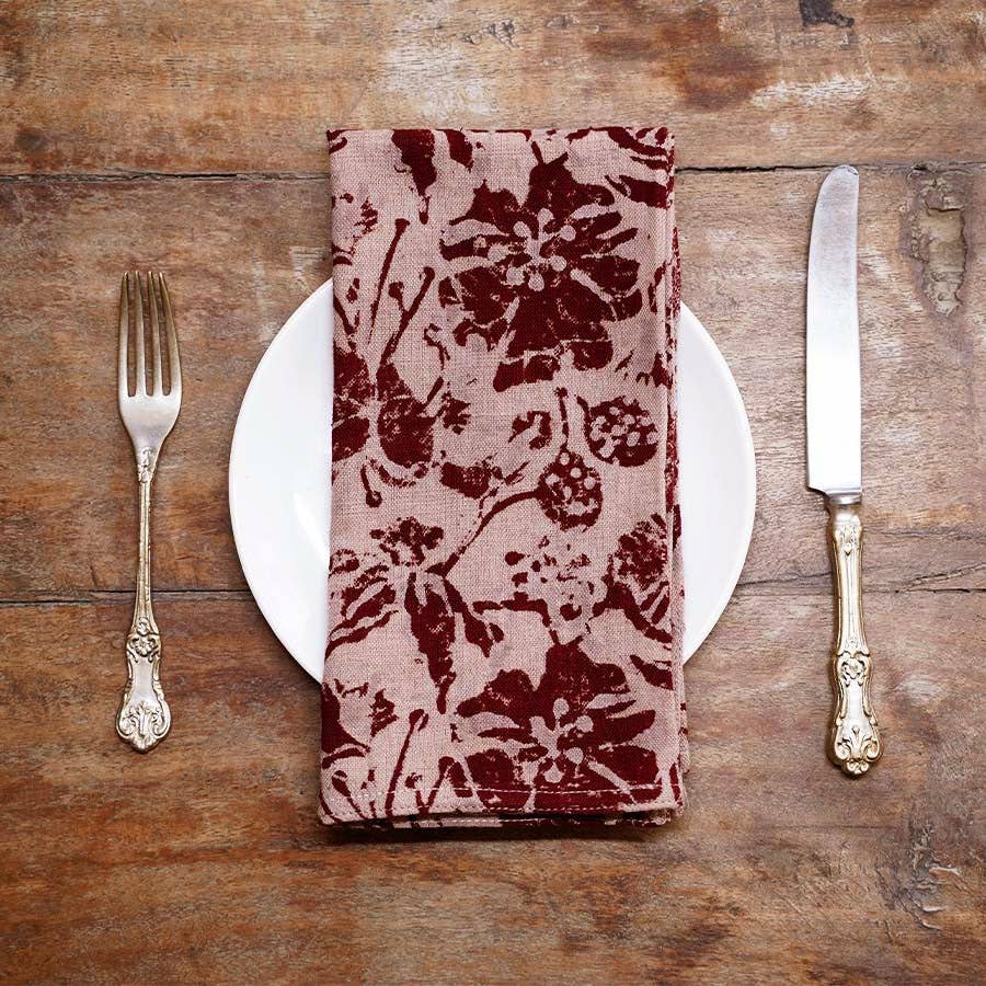 Bloom Cotton Napkins (Set of 4)-Ichcha