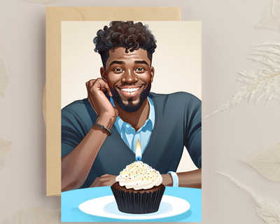 Cupcake Man Greeting Card-Self Care Tribe
