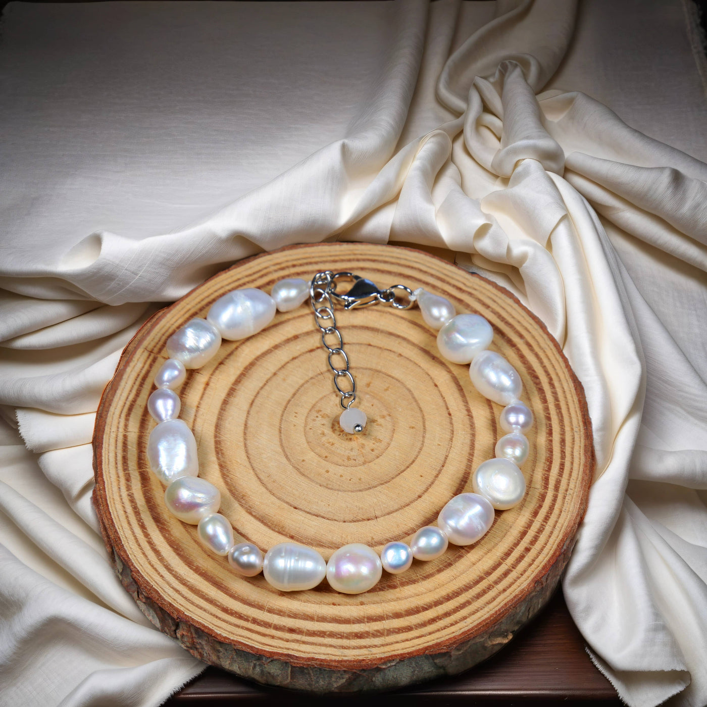 Semi-Baroque Freshwater Cultured Pearl Bracelet-IST Jewelry