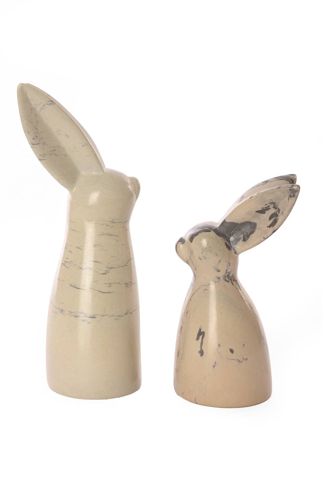 Swahili | AFRICAN MODERN - Natural Soapstone Pair of Big Ear Bunnies