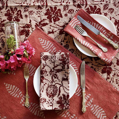 Bloom Cotton Napkins (Set of 4)-Ichcha