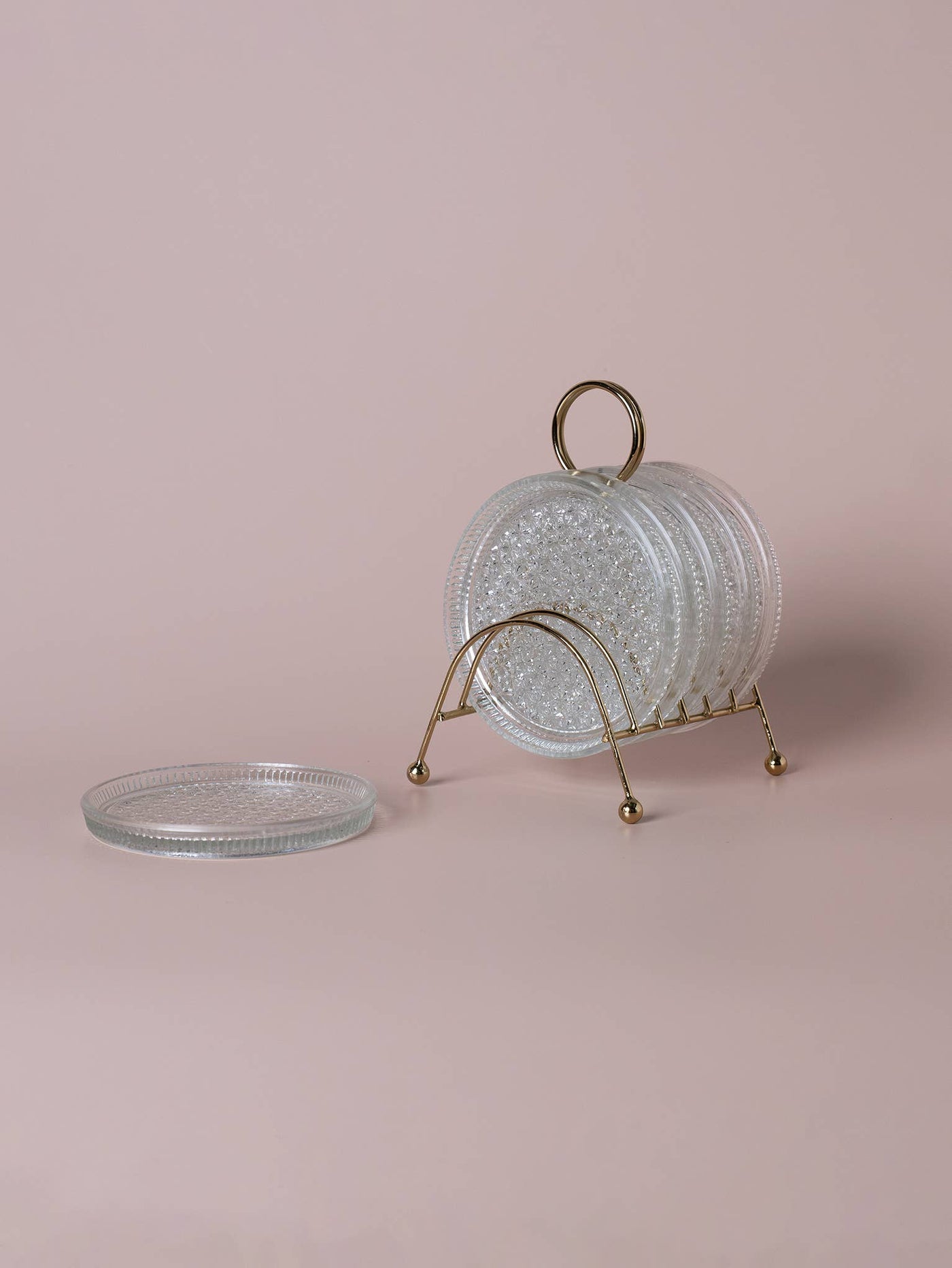 Made Market Co. - Glass Coasters Metal Caddy Set MCM