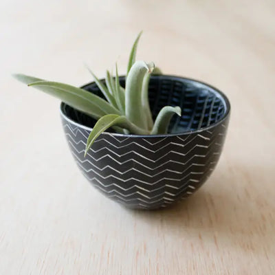 2 Pattern Bowl - Black-Venture Imports