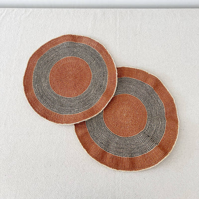 14" African Woven Placemats Set of 2 (OOAK)-Amsha