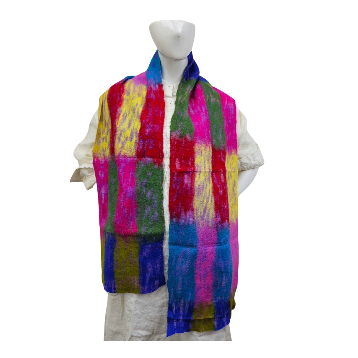 Colorful Merino Wool Felt Scarf-Feltiful