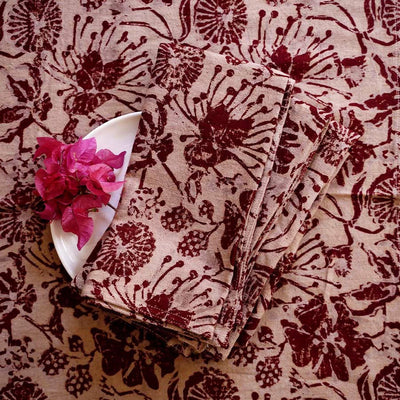 Bloom Cotton Napkins (Set of 4)-Ichcha