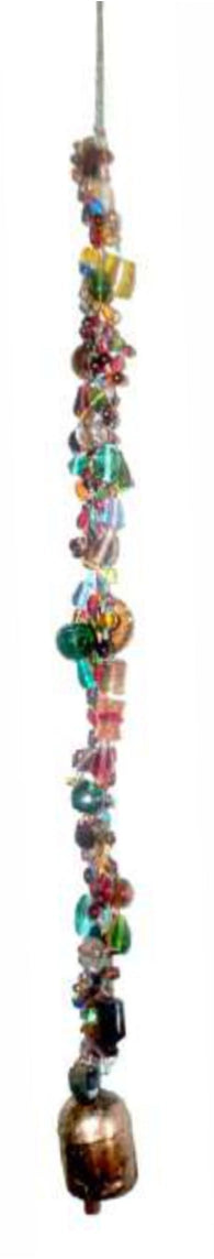 Eclectic Colored Glass Bead Hanging with Bell