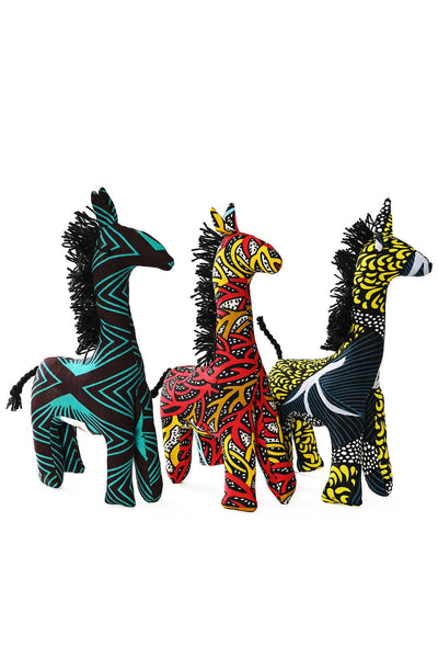 Colorful Kitenge Cloth Giraffe Sculpture - Swahili | AFRICAN MODERN