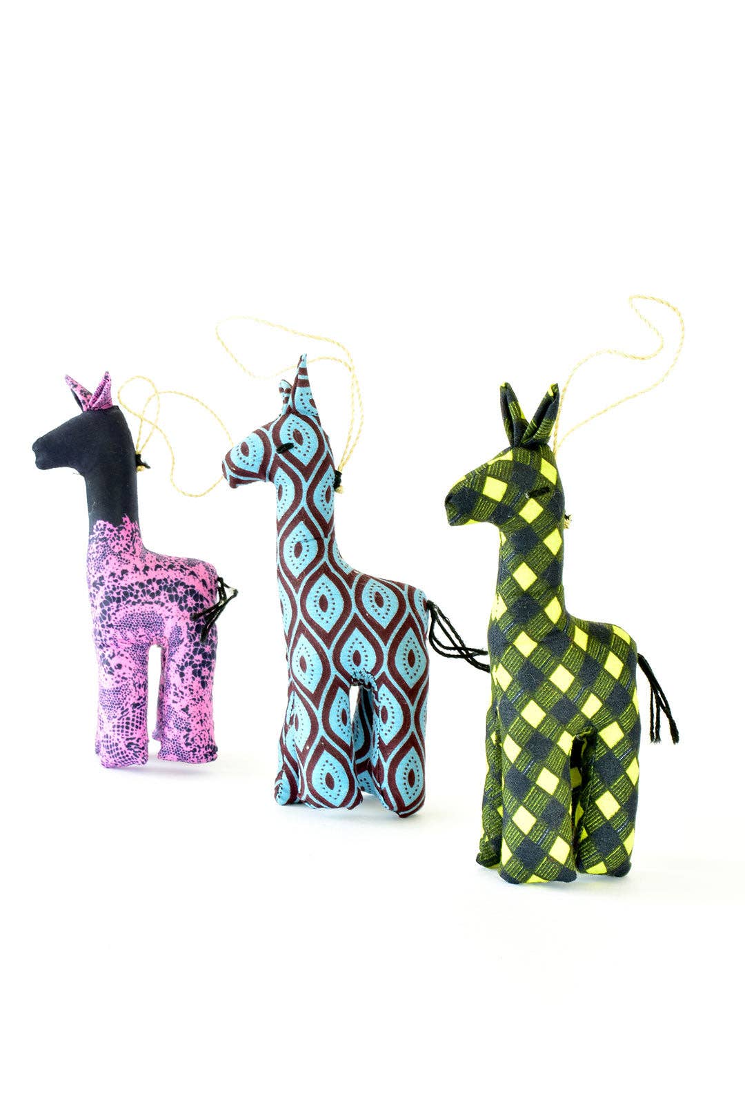 Betty's Kitenge Cloth Giraffe Ornament-Swahili | AFRICAN MODERN