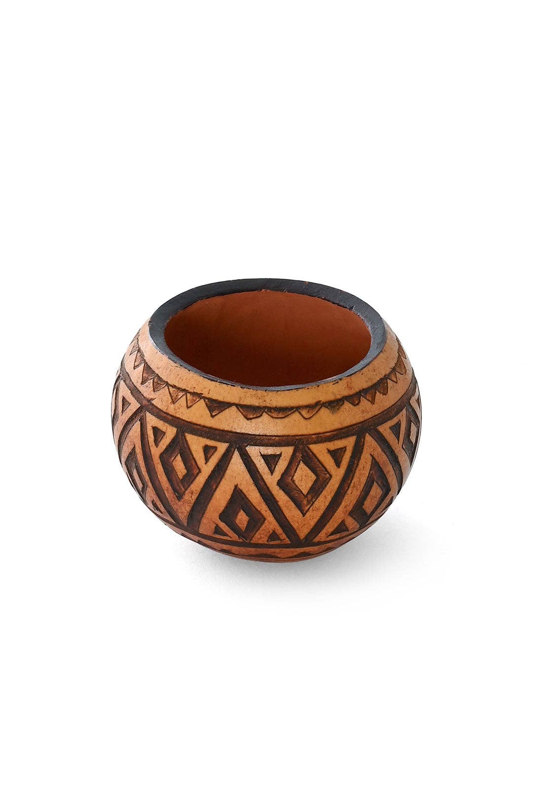 Small Geometric Etch Calabash Storage Bowl - Assorted Designs-Swahili | AFRICAN MODERN