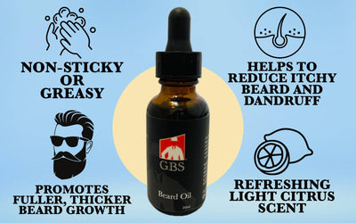 GBS BEARD OIL WITH JOJOBA + GRAPESEED OIL-GENTS FINE GROOMING PRODUCTS -