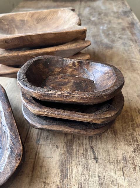 The Global Swap Shop - Mini Wooden Dough Bowl - Stained wood
