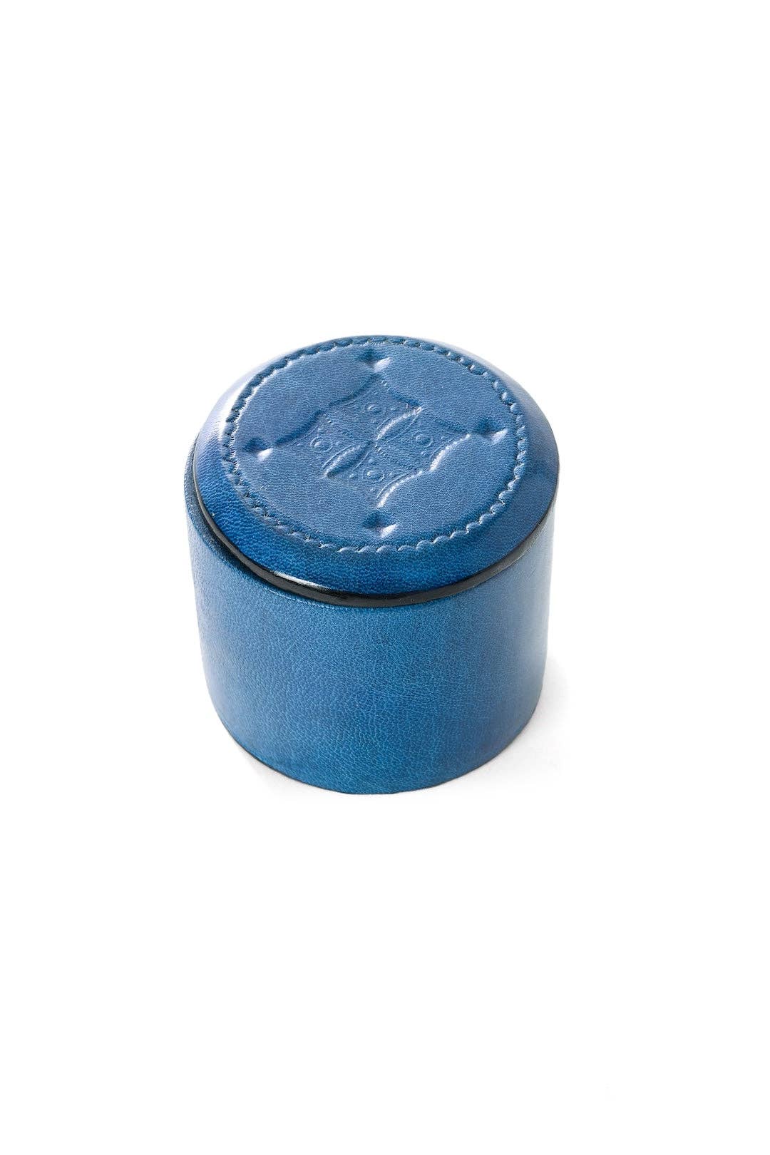 Blue Stamped Leather Ring Box-Swahili | AFRICAN MODERN
