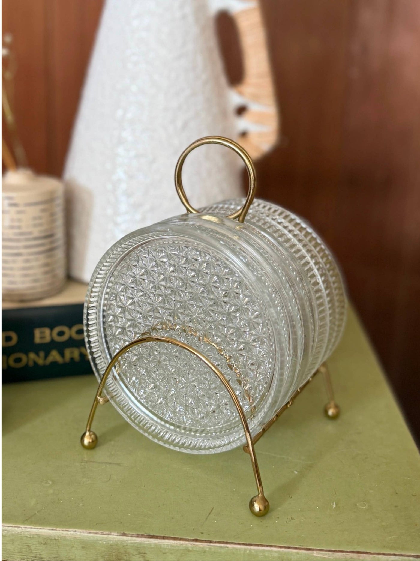 Made Market Co. - Glass Coasters Metal Caddy Set MCM